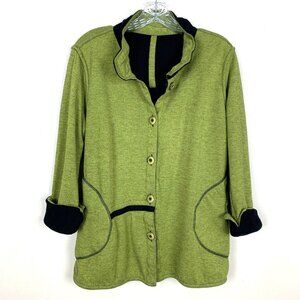 Parsley & Sage Womens Jacket Cardigan Reversible XL Lagenlook Artsy Boho Green